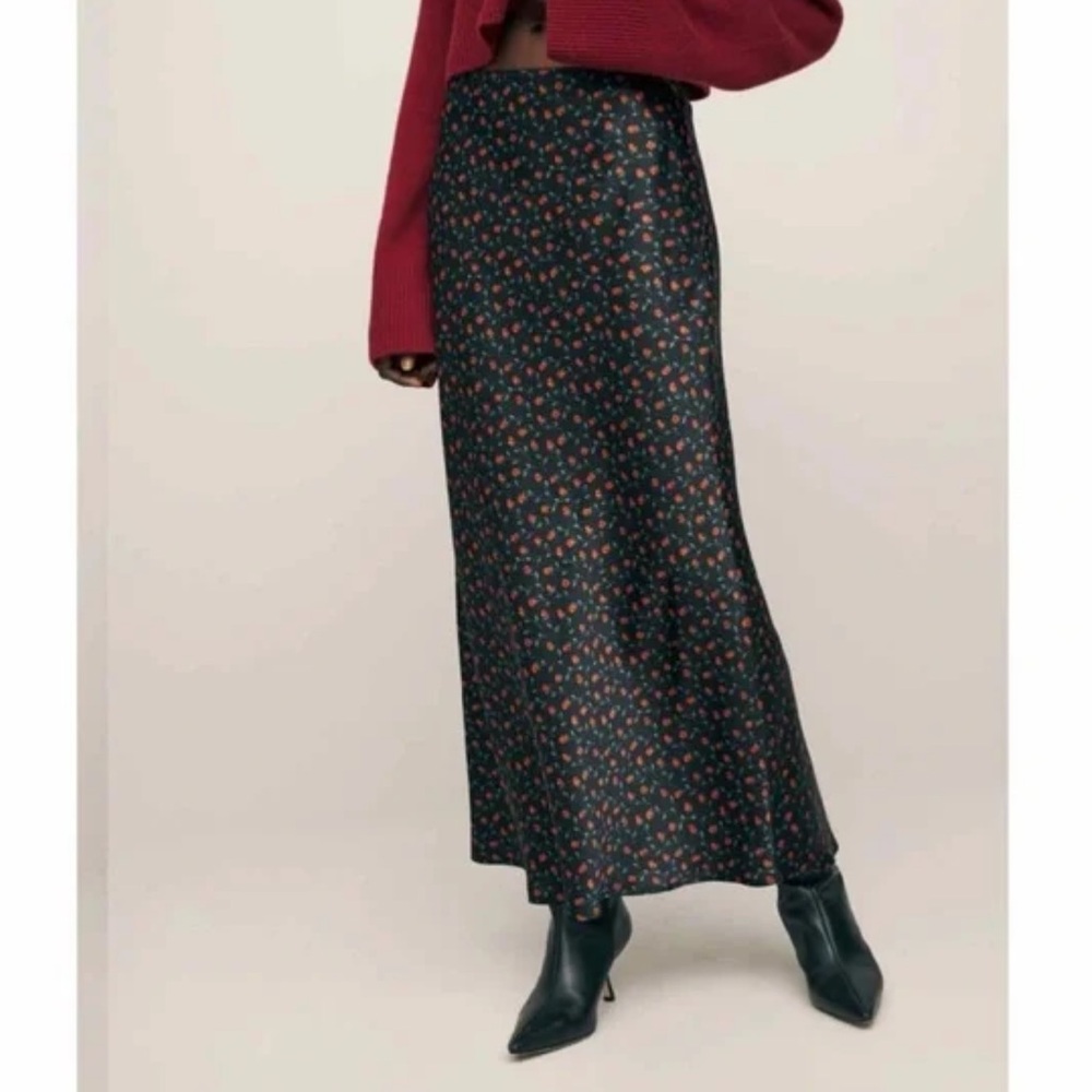 Reformation Layla Silk Skirt in Perla